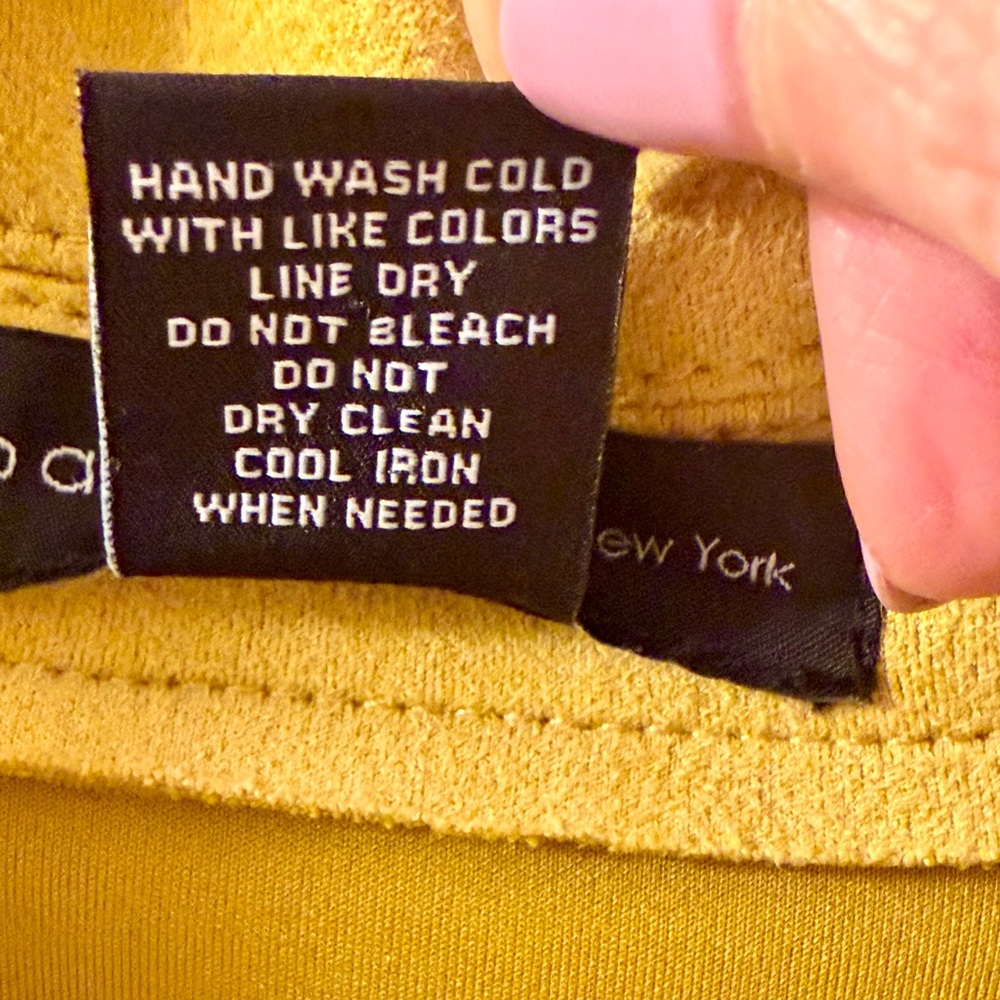 Joan Vass- New York Yellow Faux Suede Women's Shacket/Jacket, Size. XL - Picture 4 of 7